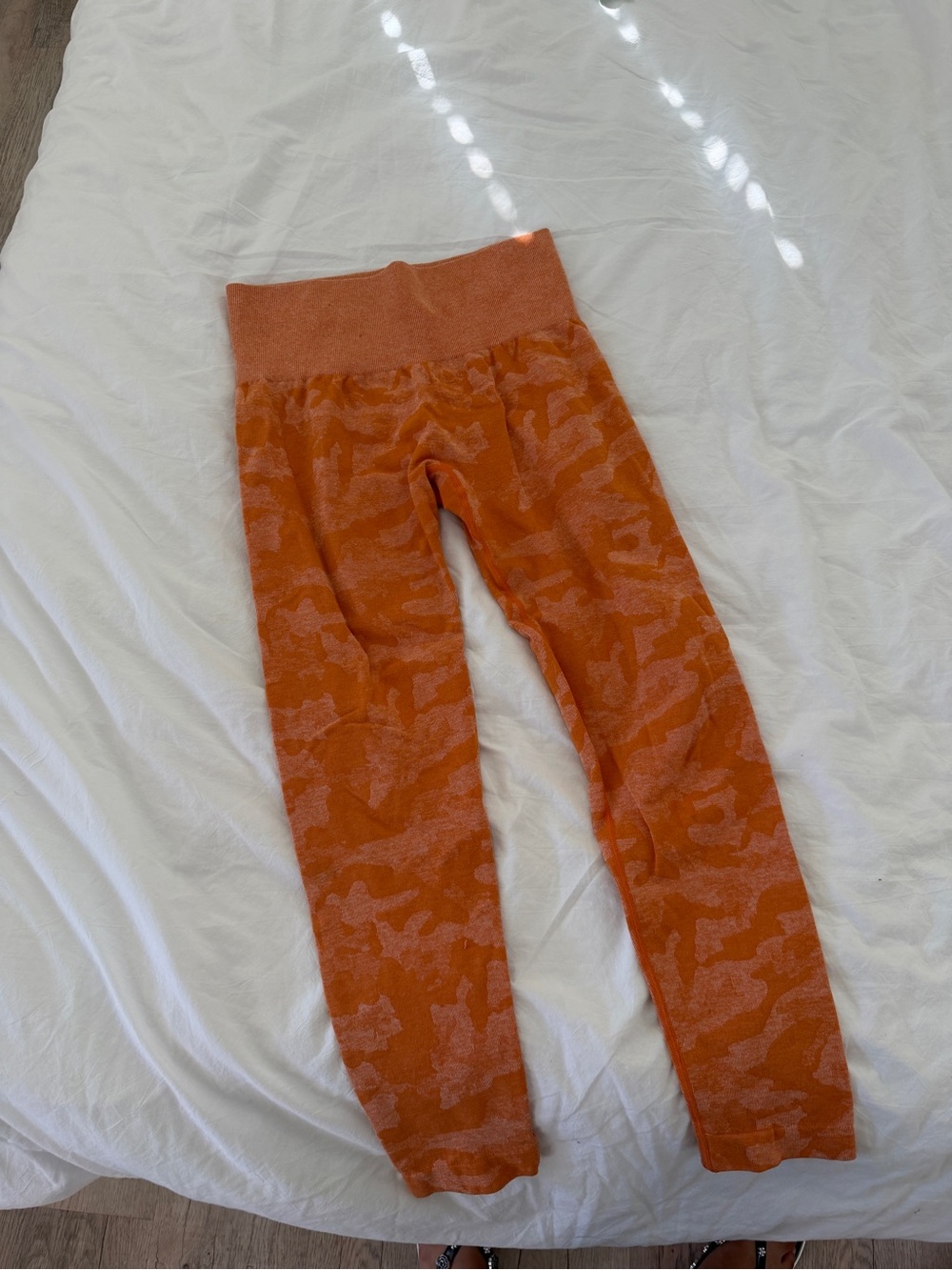 NVGTN Orange Camouflage Knit Leggings